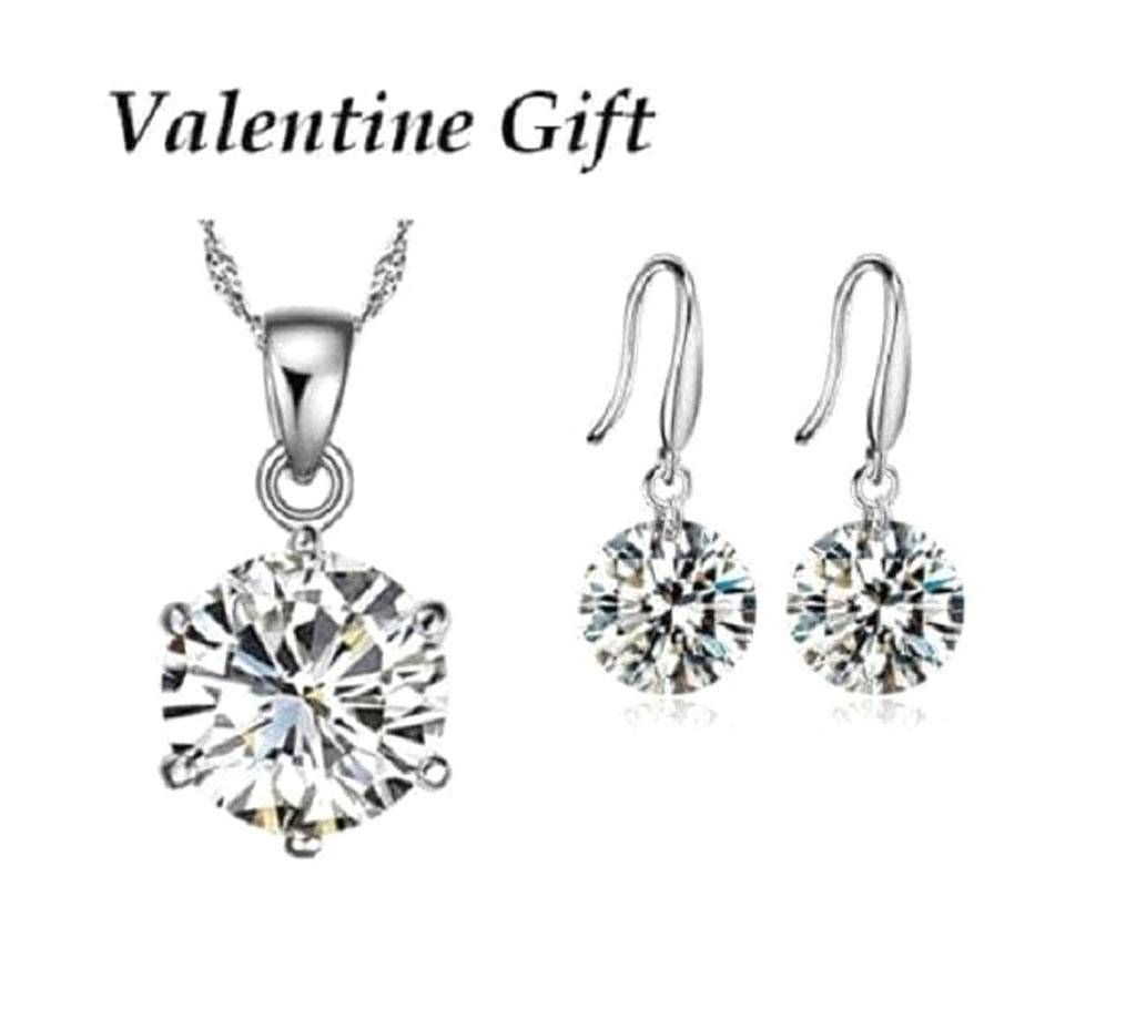 Silver Plated Jewelry Sets CZ Zirconia Wedding