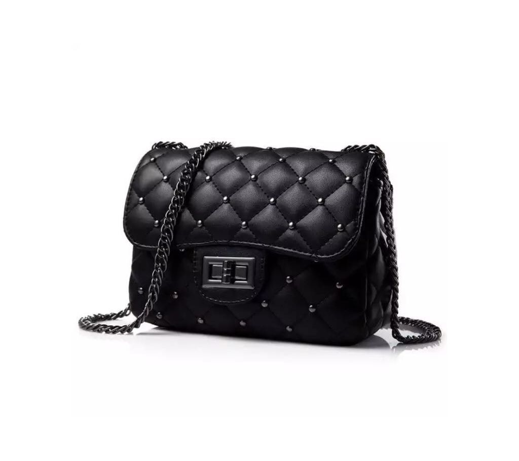 New Fashion Luxury Design Lingge Chain Shoulder Bag (1816 Black)