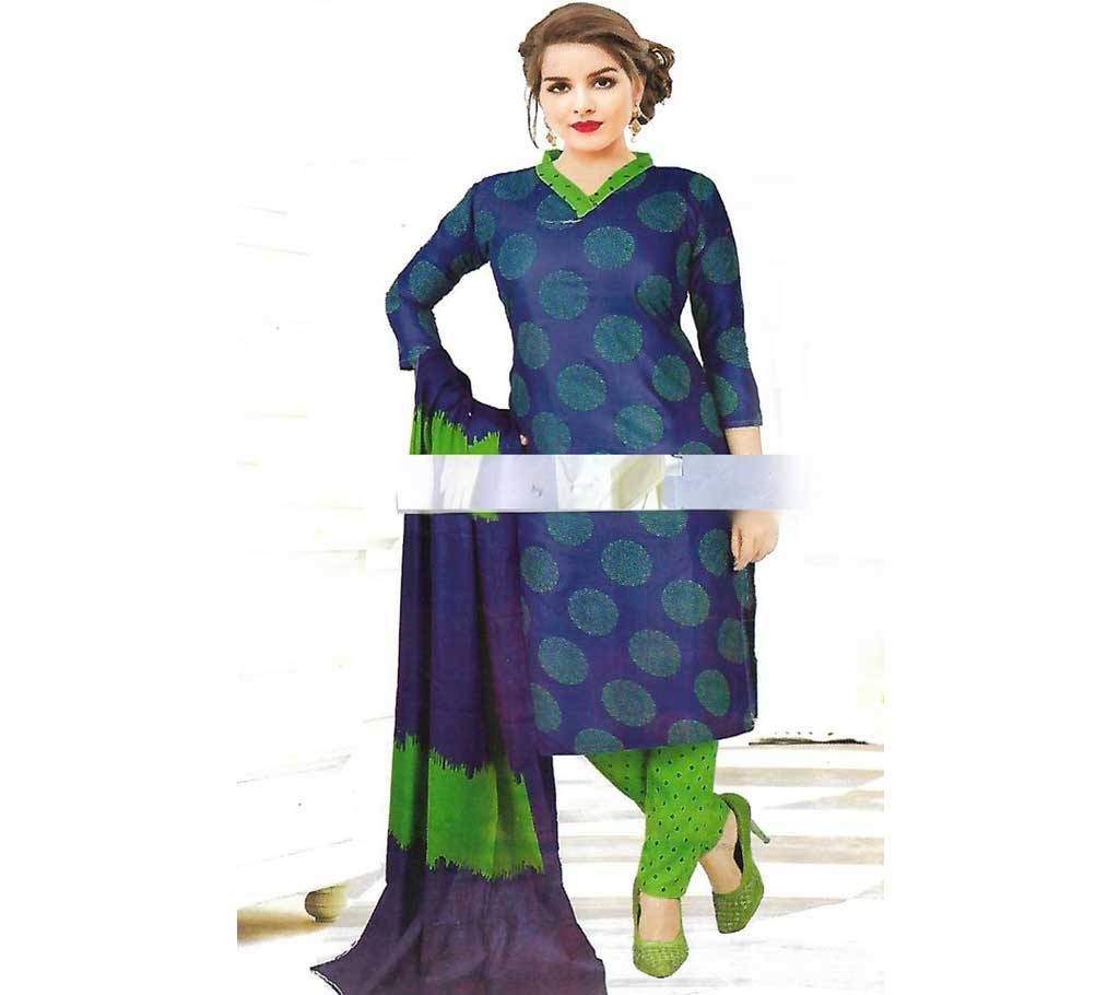 Unstitched Soft Cotton Embroidery Three Piece