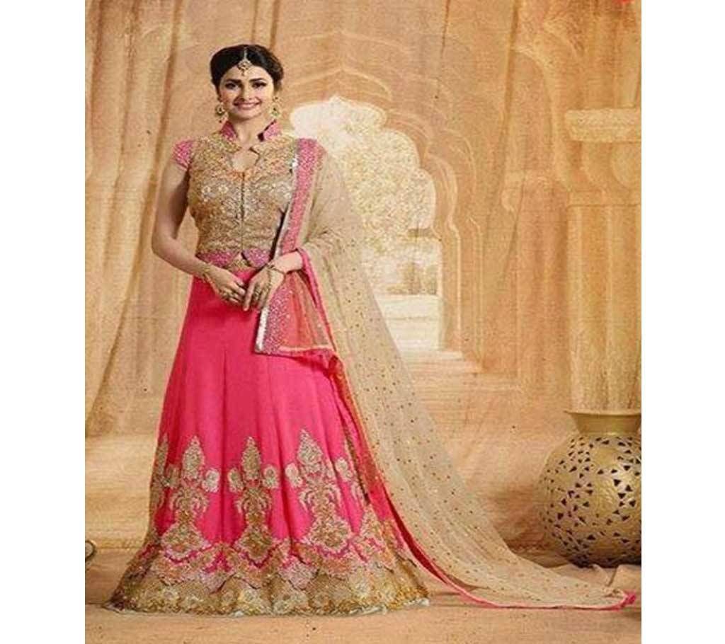 Unstitched Brown Salwar Kameez For Women