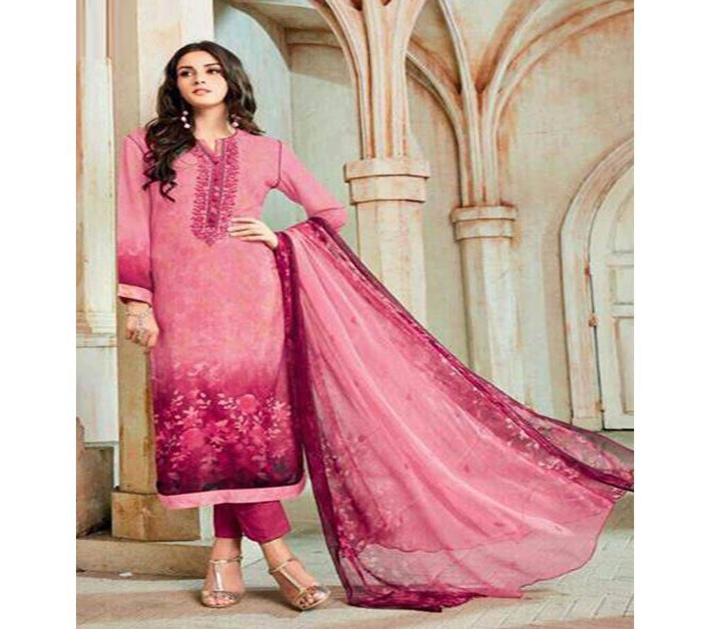 Unstitched Crepe Digital Print Three Piece 