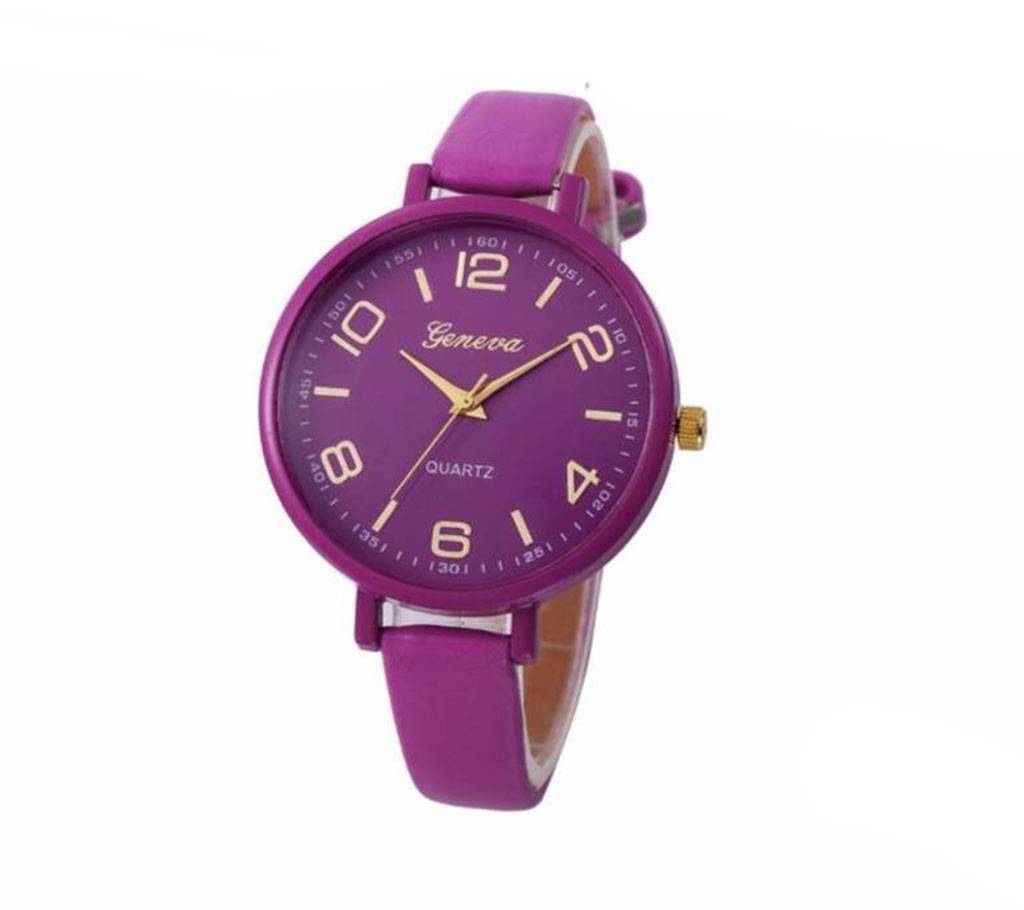 Women Faux Leather Quartz Analog Wrist Watch
