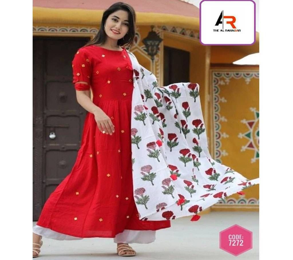 Unstitched ndian Katan 2 piece (Replica) 