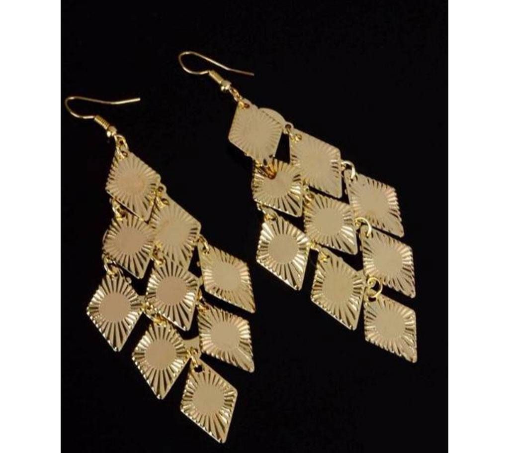 Tassel Style Long Flat Gold Color Drop Dangle Earrings For Women