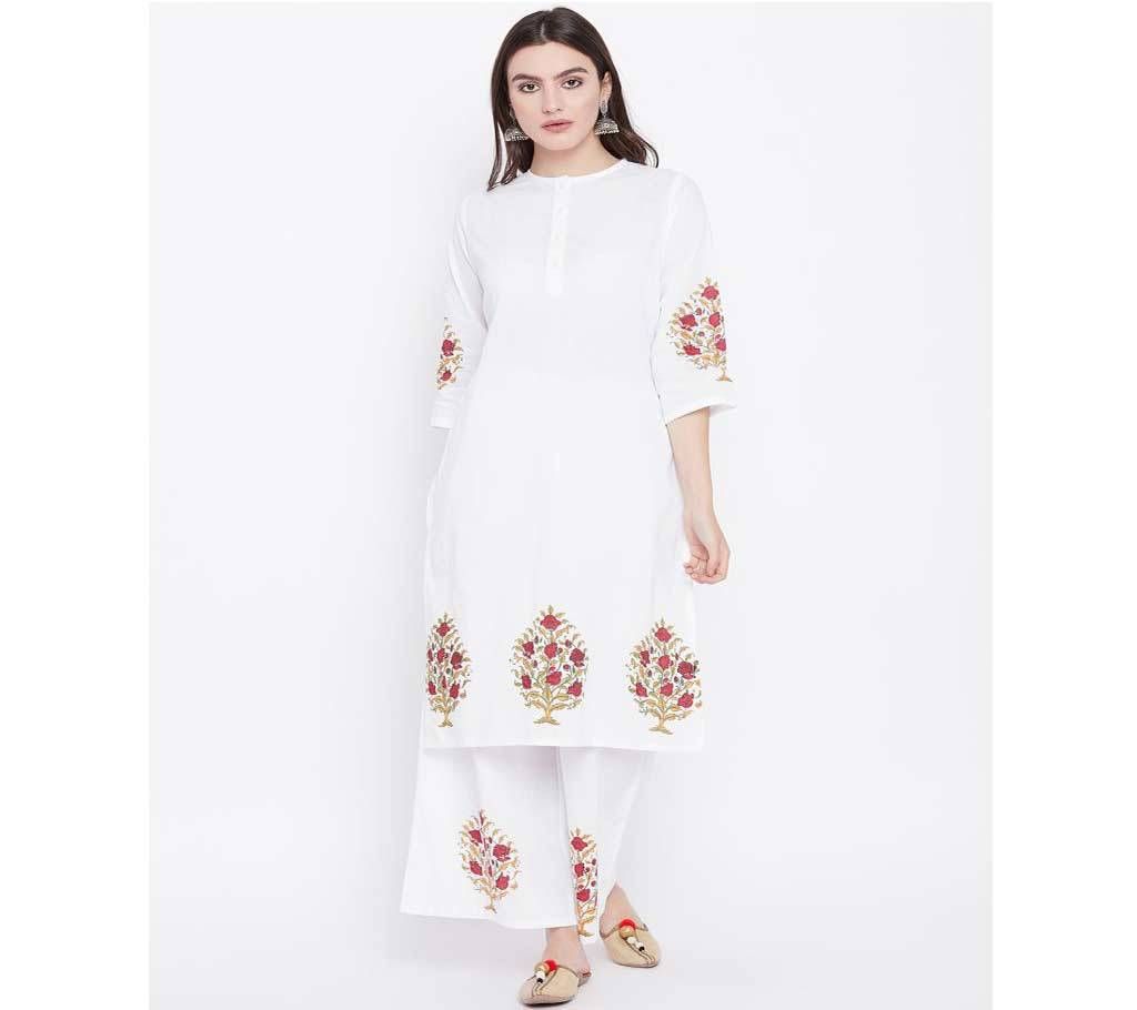 Latest Block Printed Salwar Kameez for Women fs-57-2pcs 