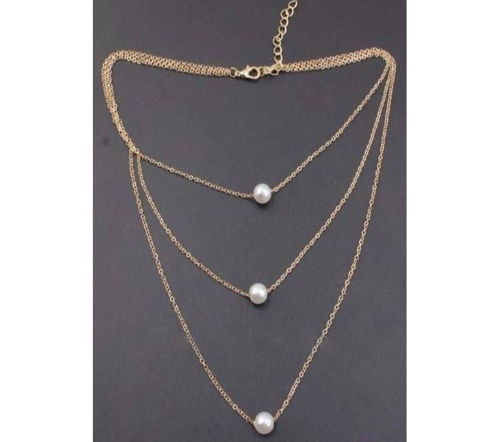 Multi-Layer Femme Zirconia Bead Imitation Pearls Necklace
