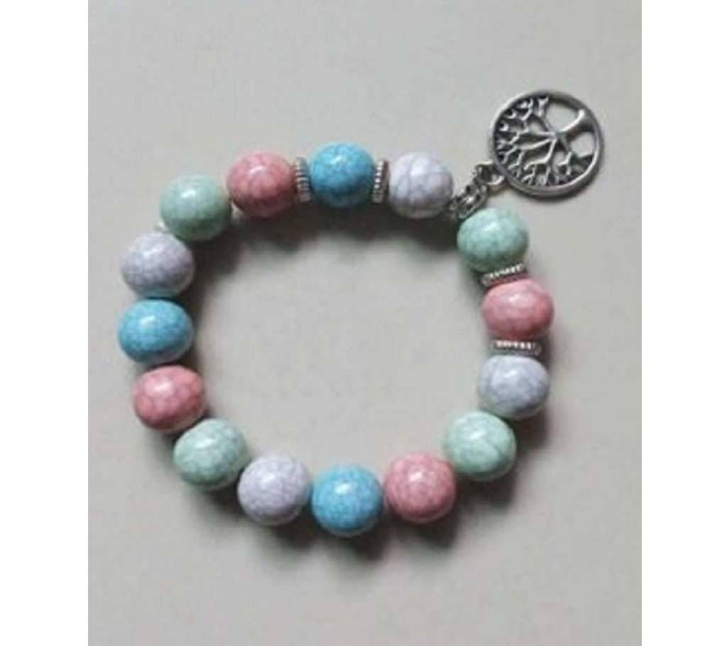 Girls Bracelet Colorful Leaves Vintage Beads Elastic Thread Owl Bracelet for Women