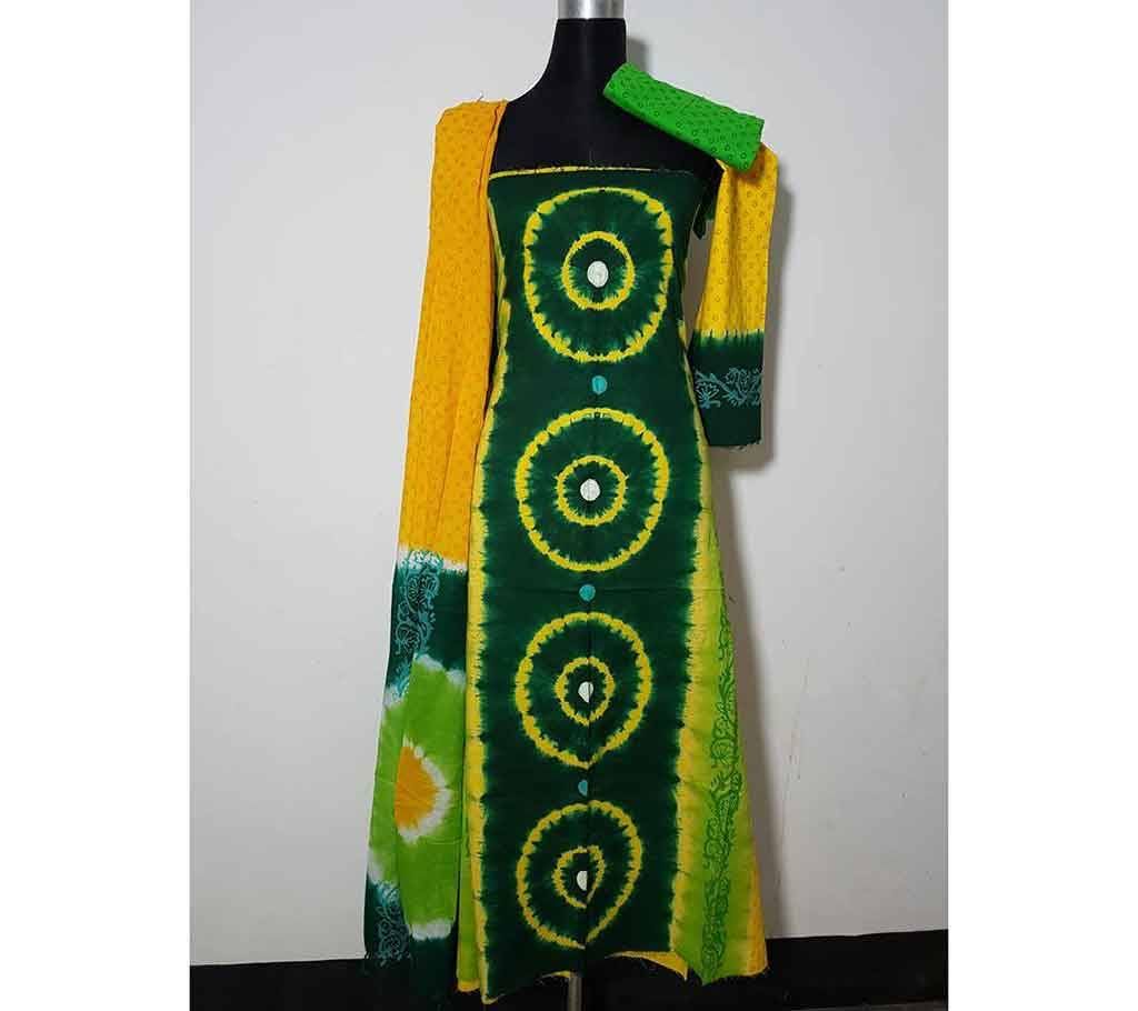 unstitched cotton batik printed three piece 