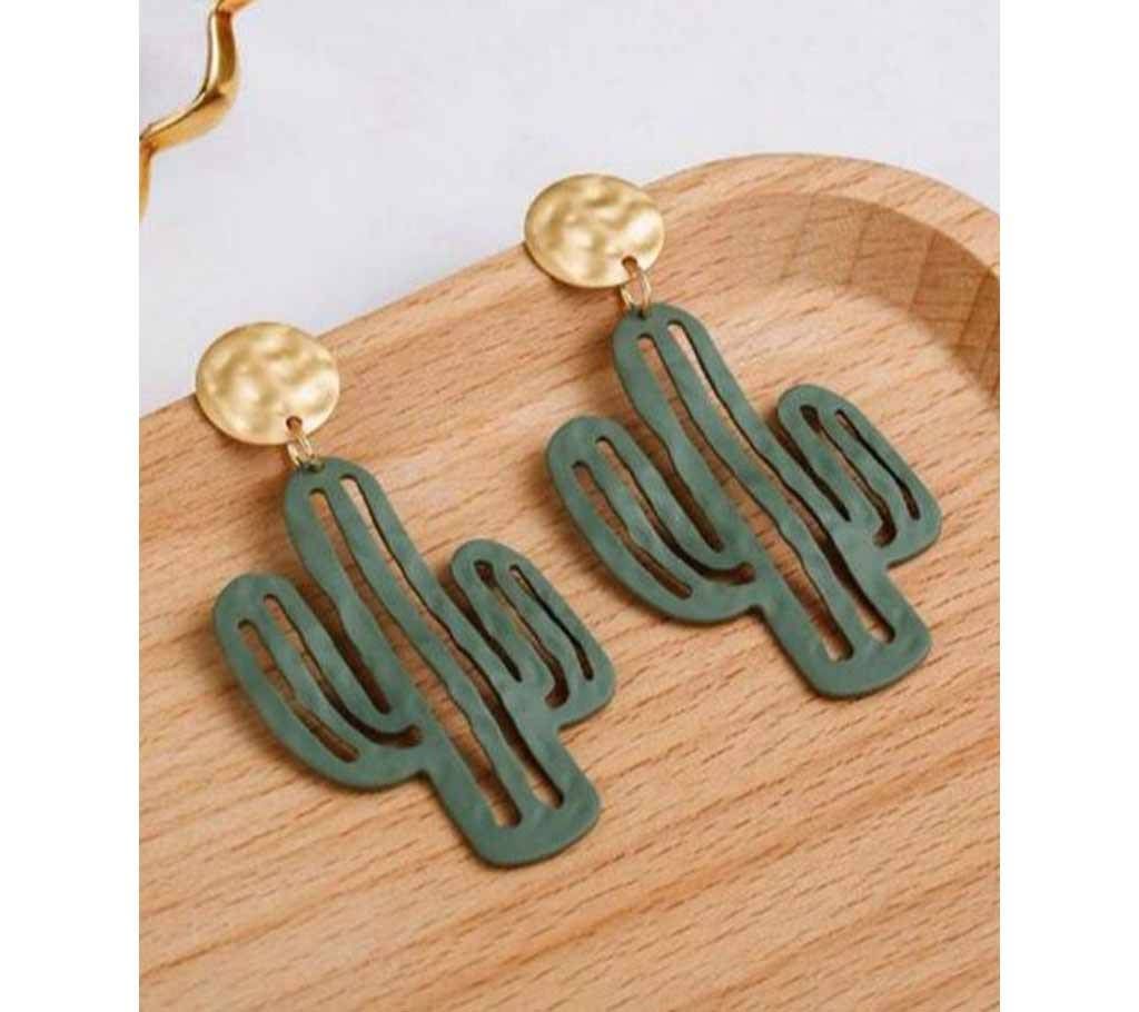 Cactus Design Metal Earrings For Women