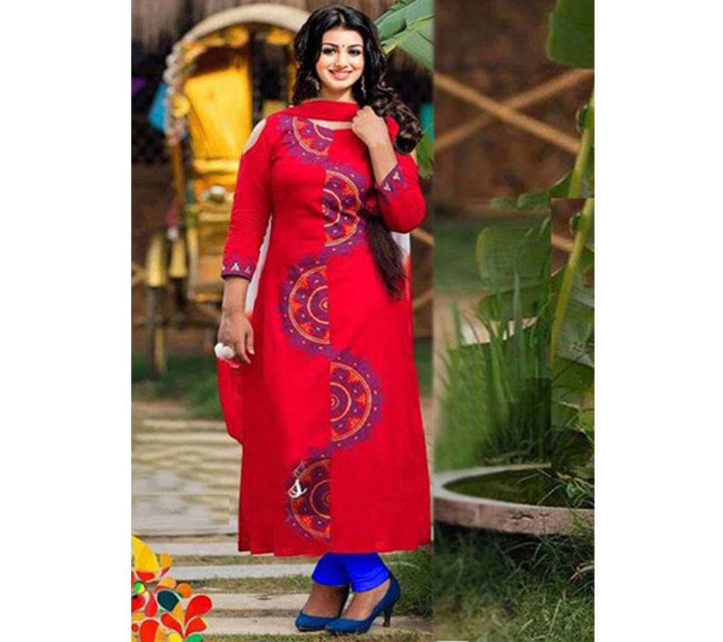 Unstitched Regular Block Print Cotton 3 Piece - Replica