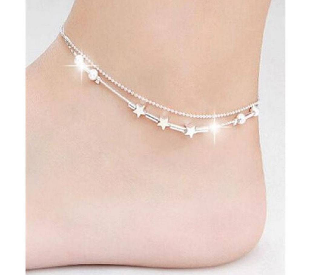 Star Moon Silver Color Ankle