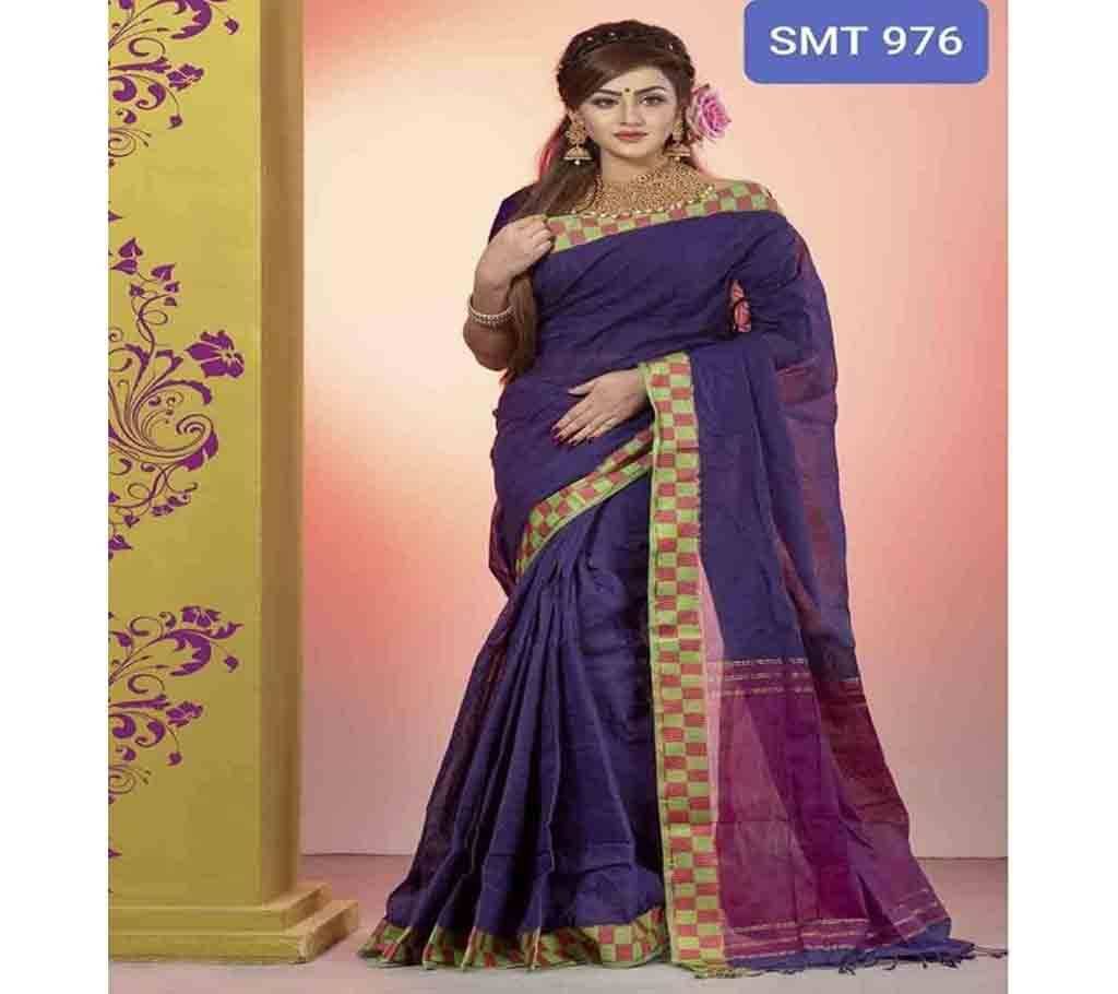 Tangail Cotton Saree- Blue 