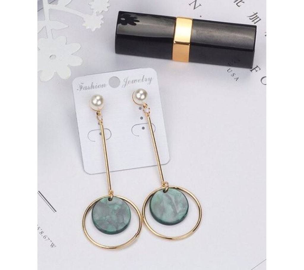 Round Geometric Charms Acrylic Dangle Earrings For Women