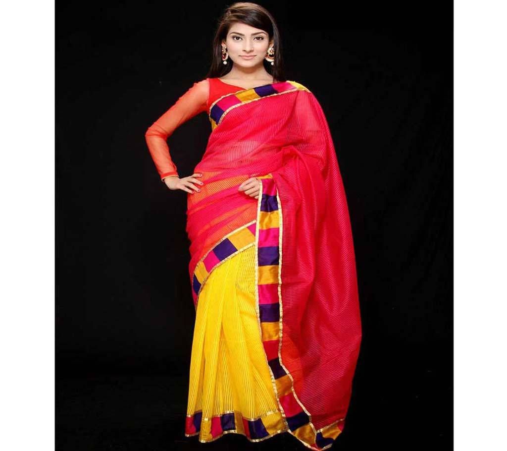 Boisakhi Red & Yellow Silk Sharee
