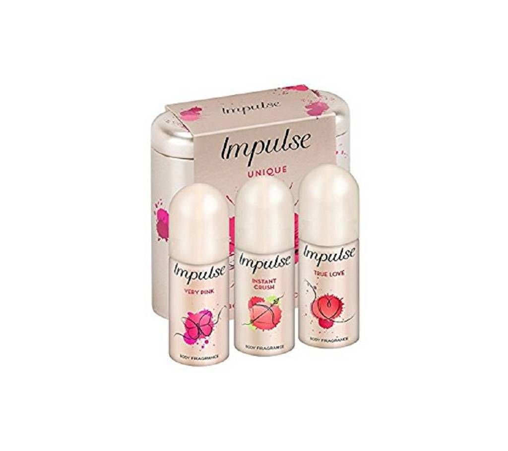 Impulse UNIQUE Mini Body Fragrance Trio Gift Tin UK