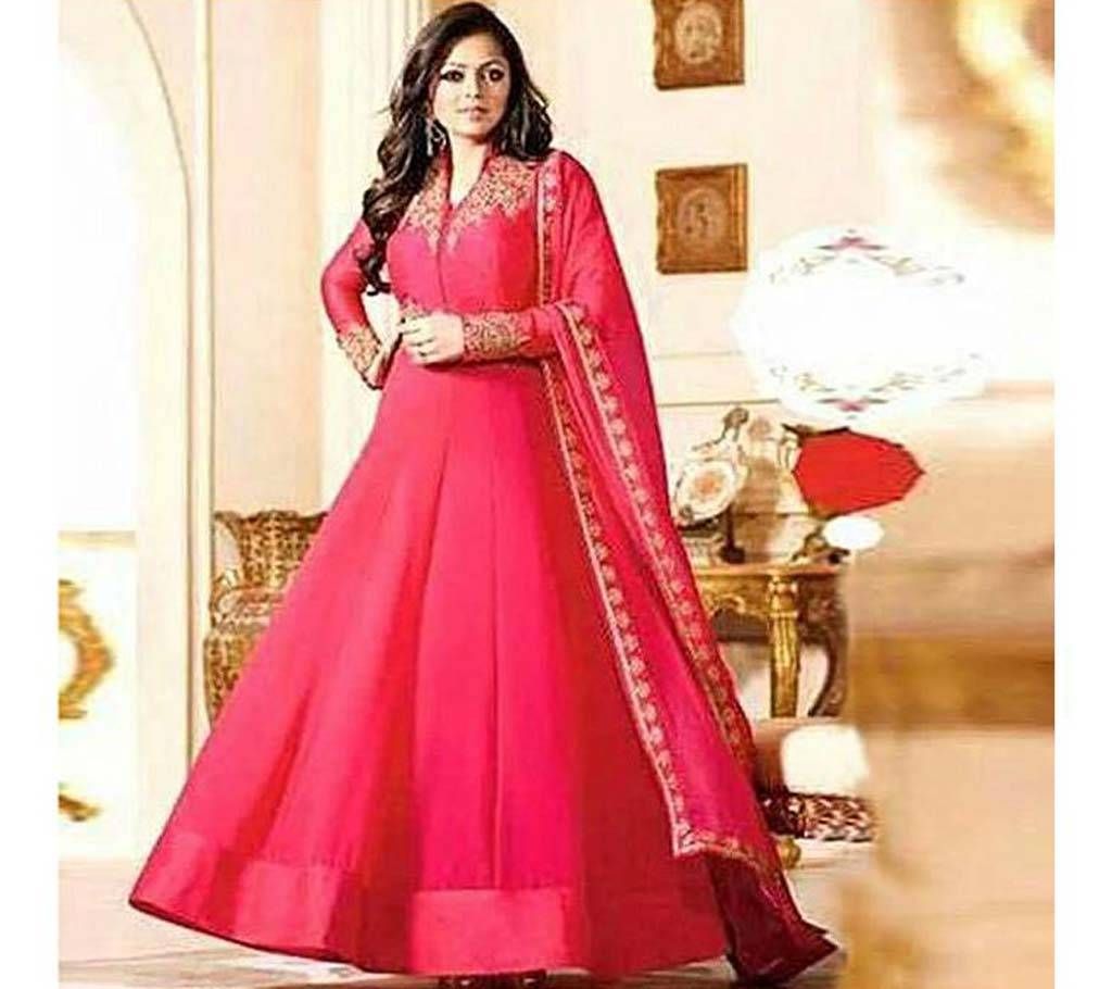 Unstitched Crimson Embroidery Georgette Gown (Copy)