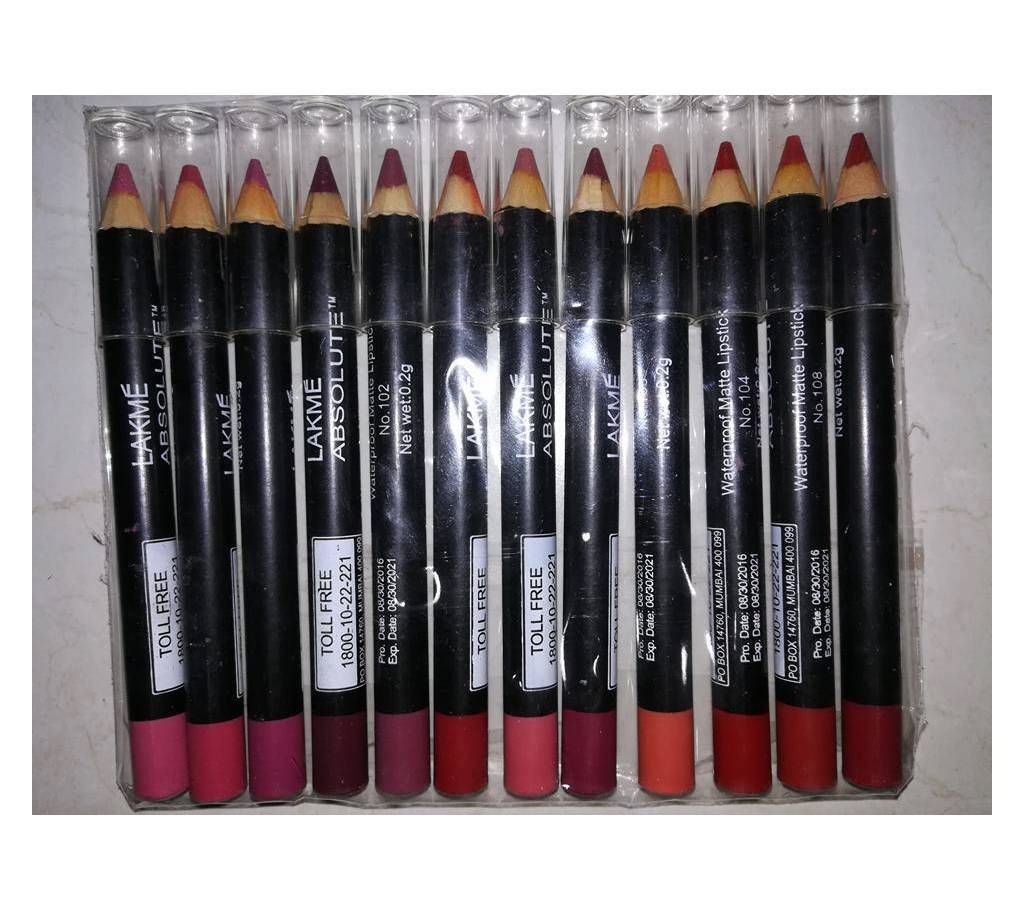 Lakme Absolute Pencil Lipstick - 12 Piece (China)