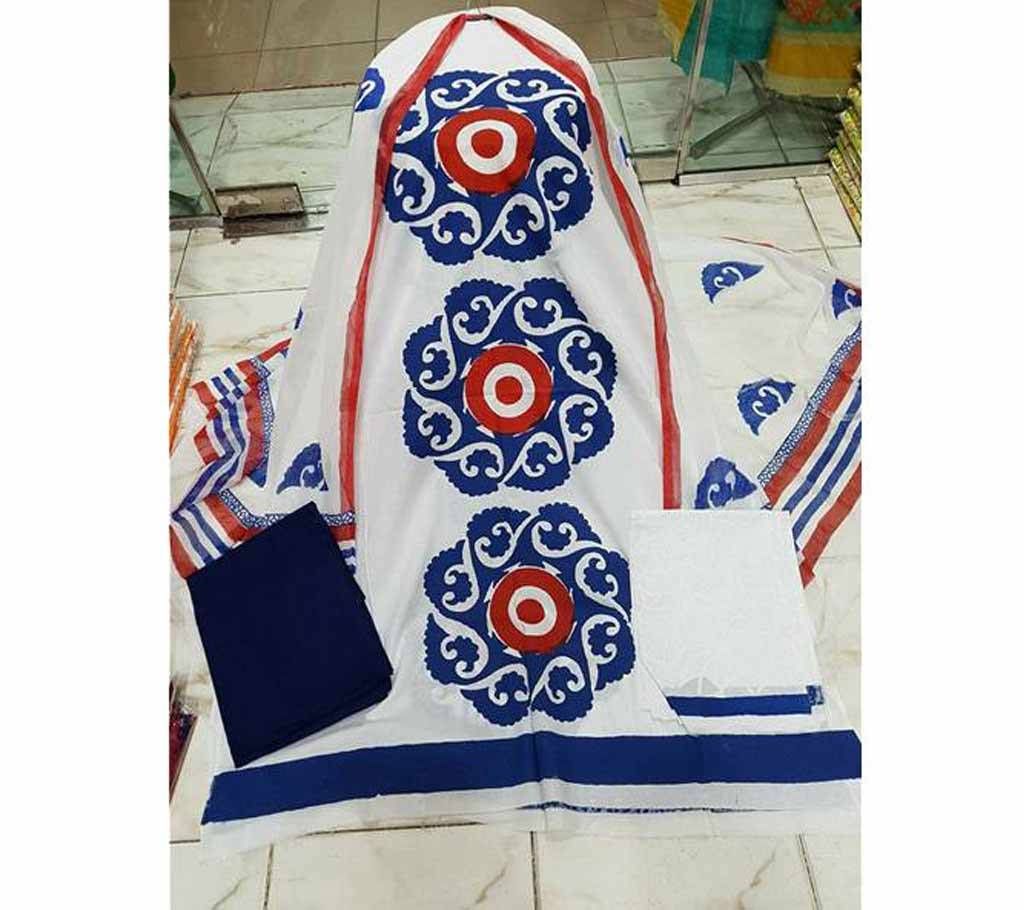 Unstitch Block Applique Cotton Three Piece