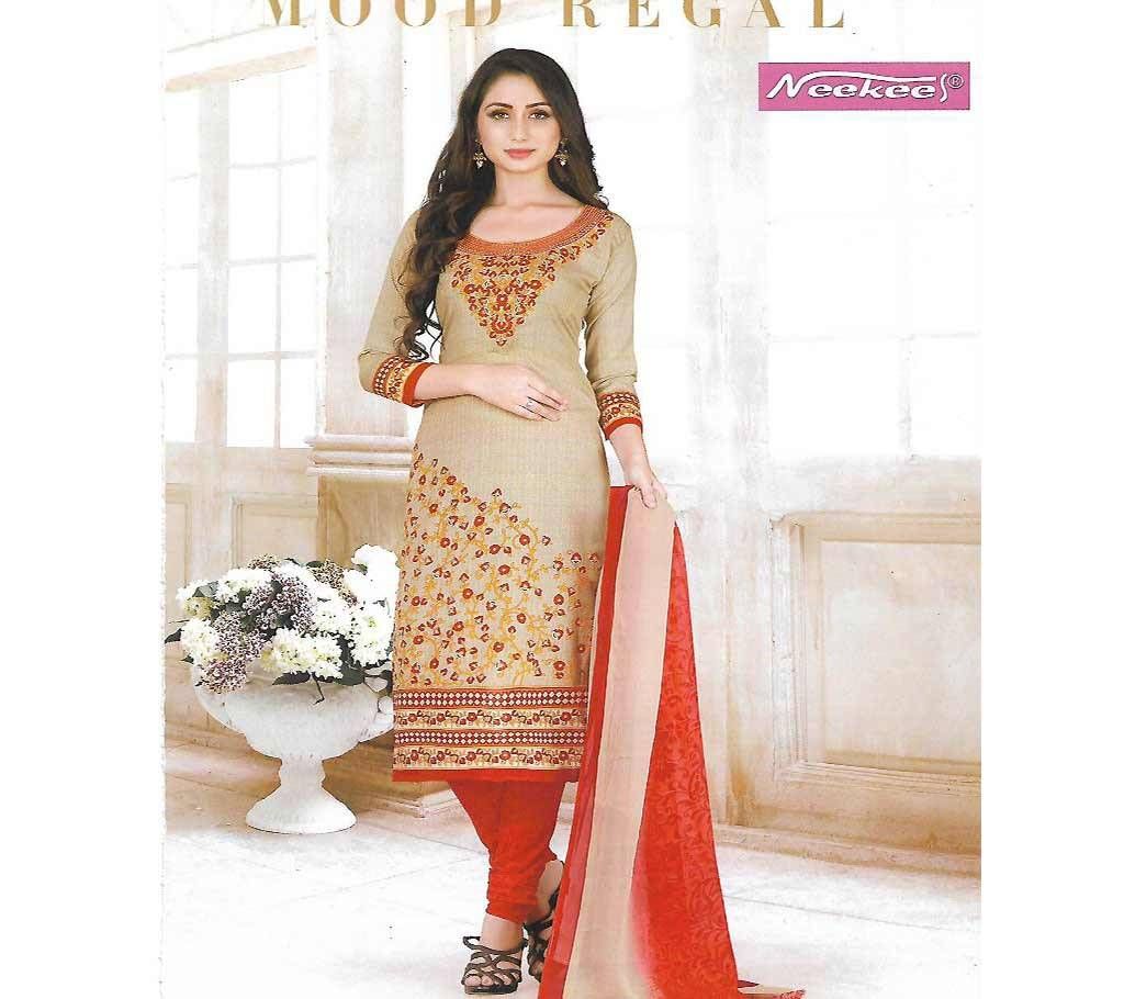 original Indian unstitched cotton three piece