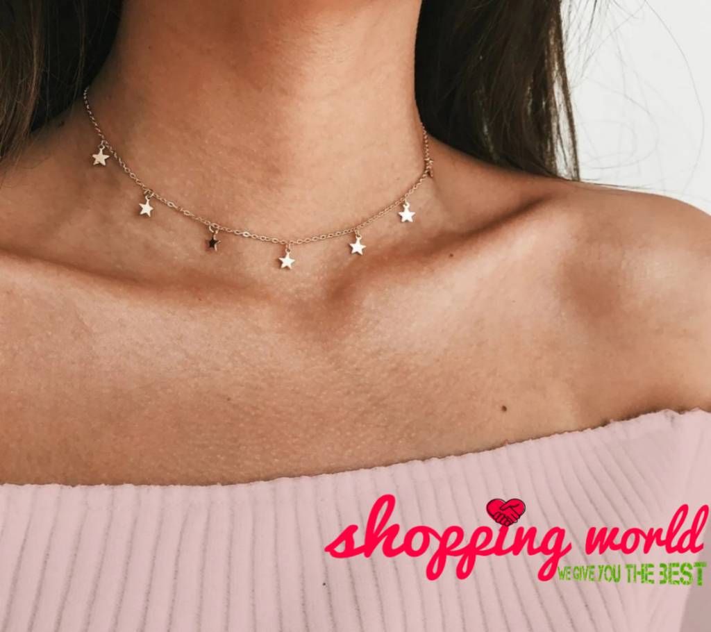 Bohemian Gold Color Chain Tassel Star Choker