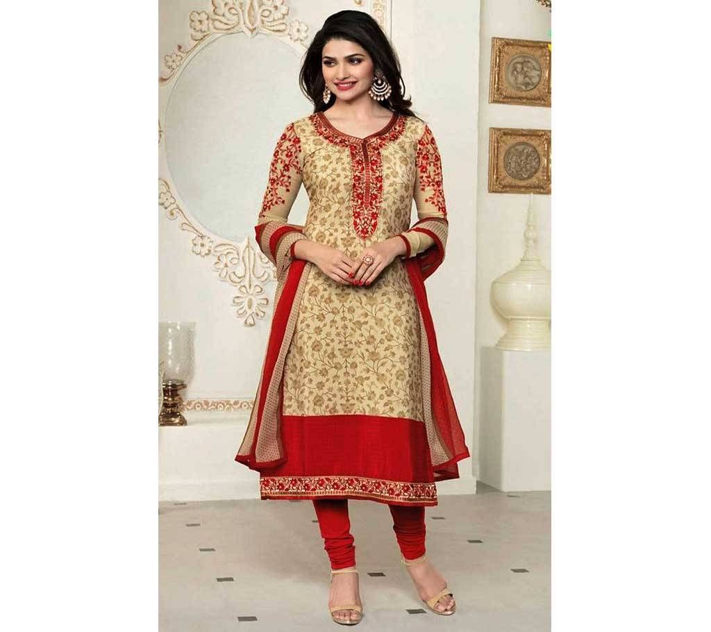 Semi-stitched Embroidery Cotton Salwar Kameez - Copy