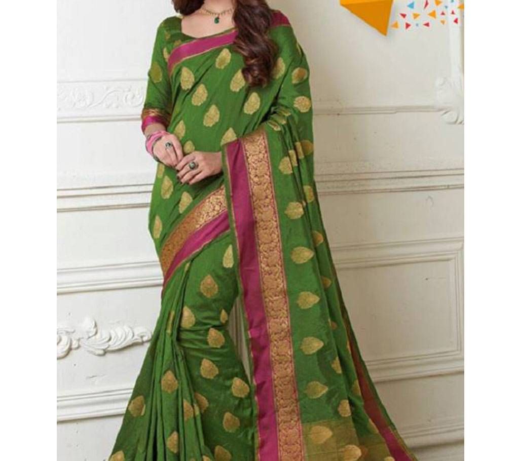 Indian Forest Green Silk Saree