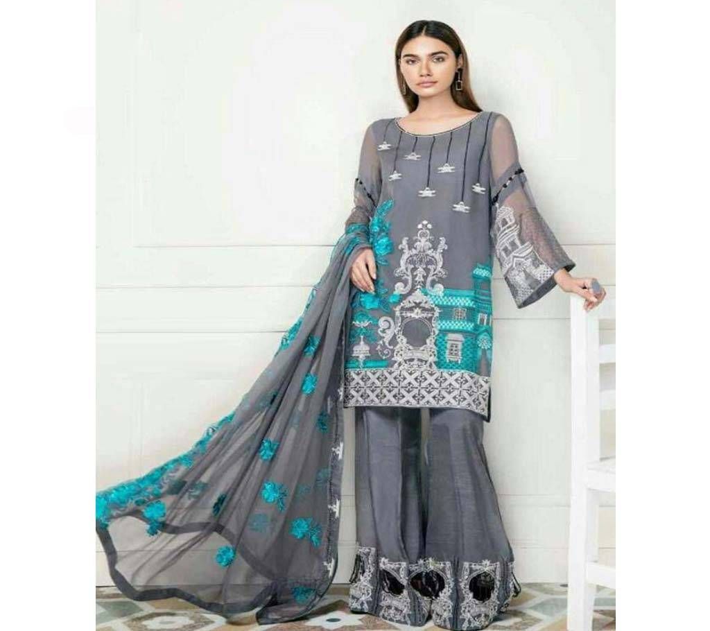 Original Pakistani Brand Charizma Unstitched Chiffon Three piece