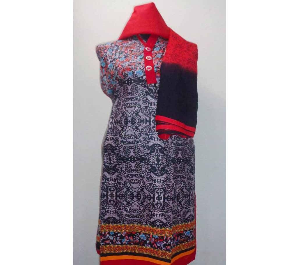 Indian Unstitched Tissue Cotton Three Piece 393