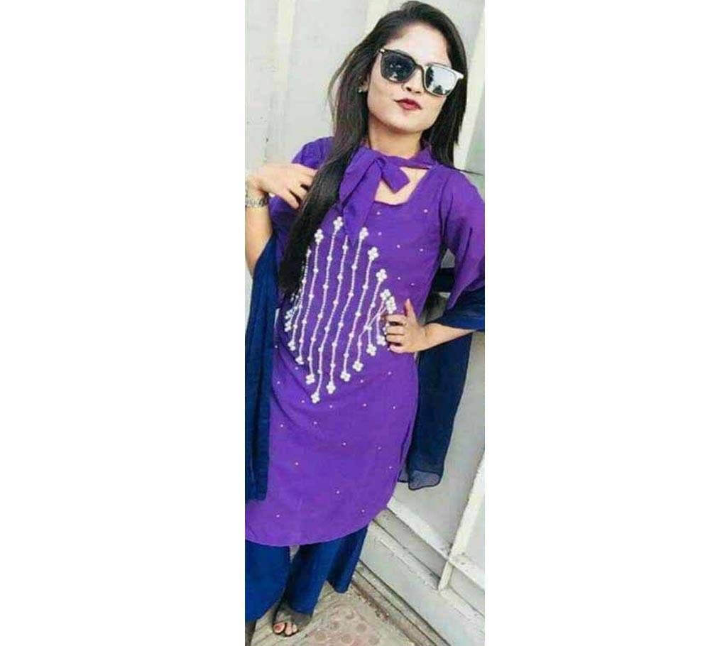 Unstitched Georgette pearl work Single Kameez
