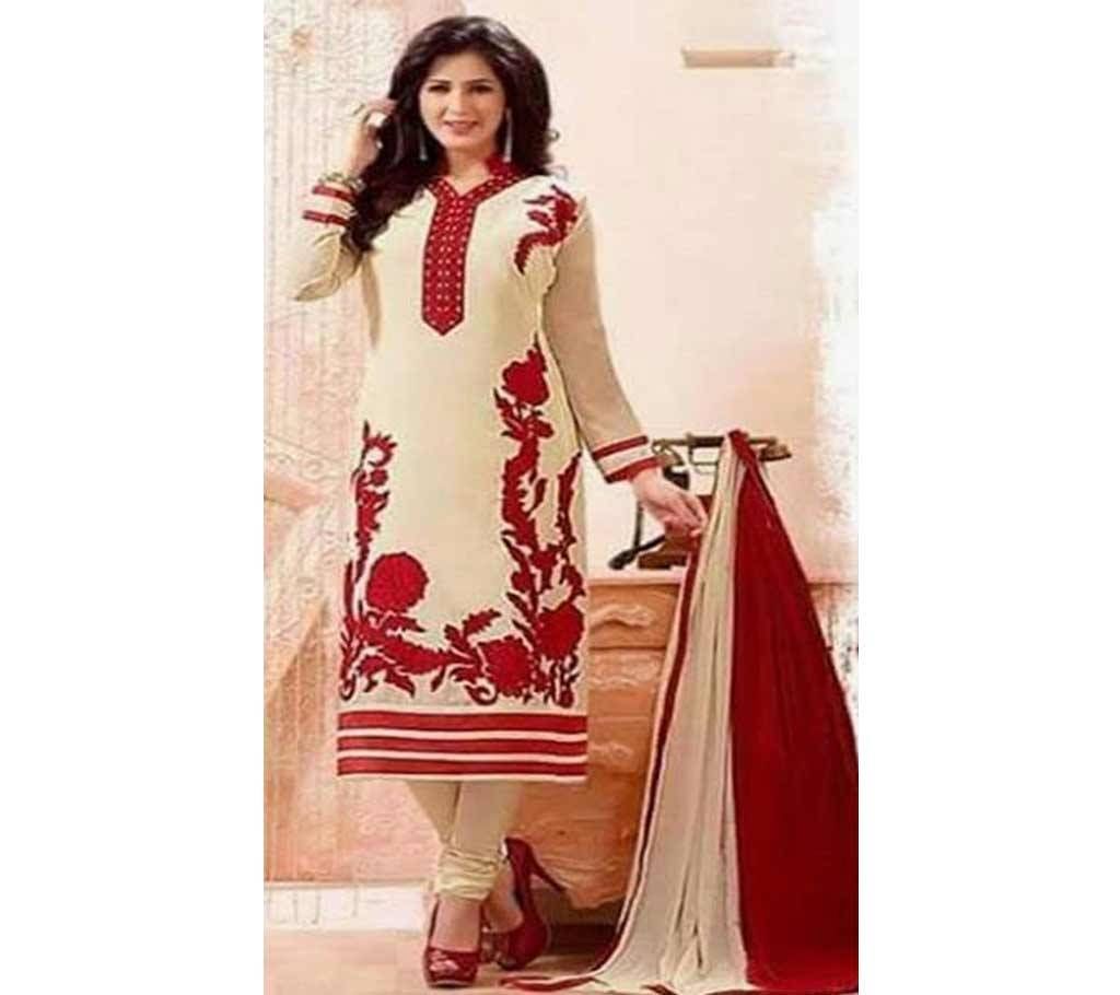 Unstitched block printed Rajdhani voyel cotton Salwar Kameez St block-302