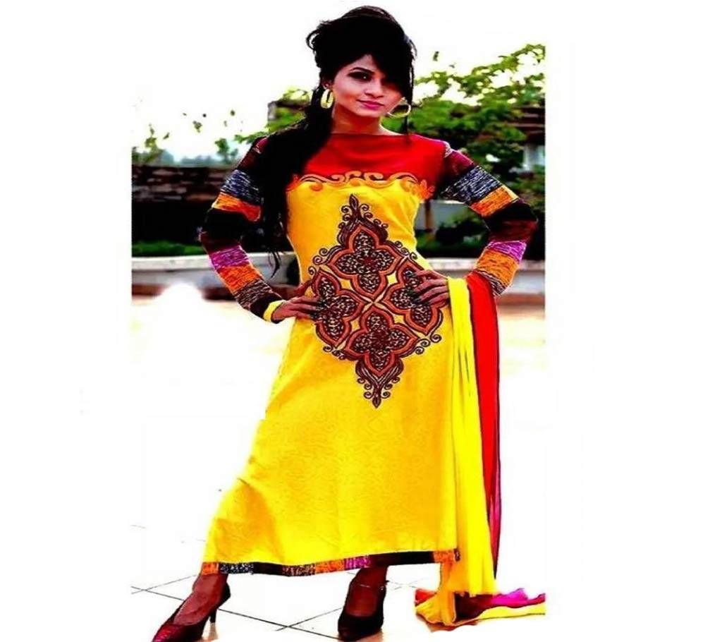 Unstitched block printed Rajdhani voyel cotton Salwar Kameez St block-8018 Copy