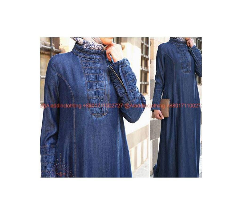 Denim Fabeic Abaya Muslim women wear