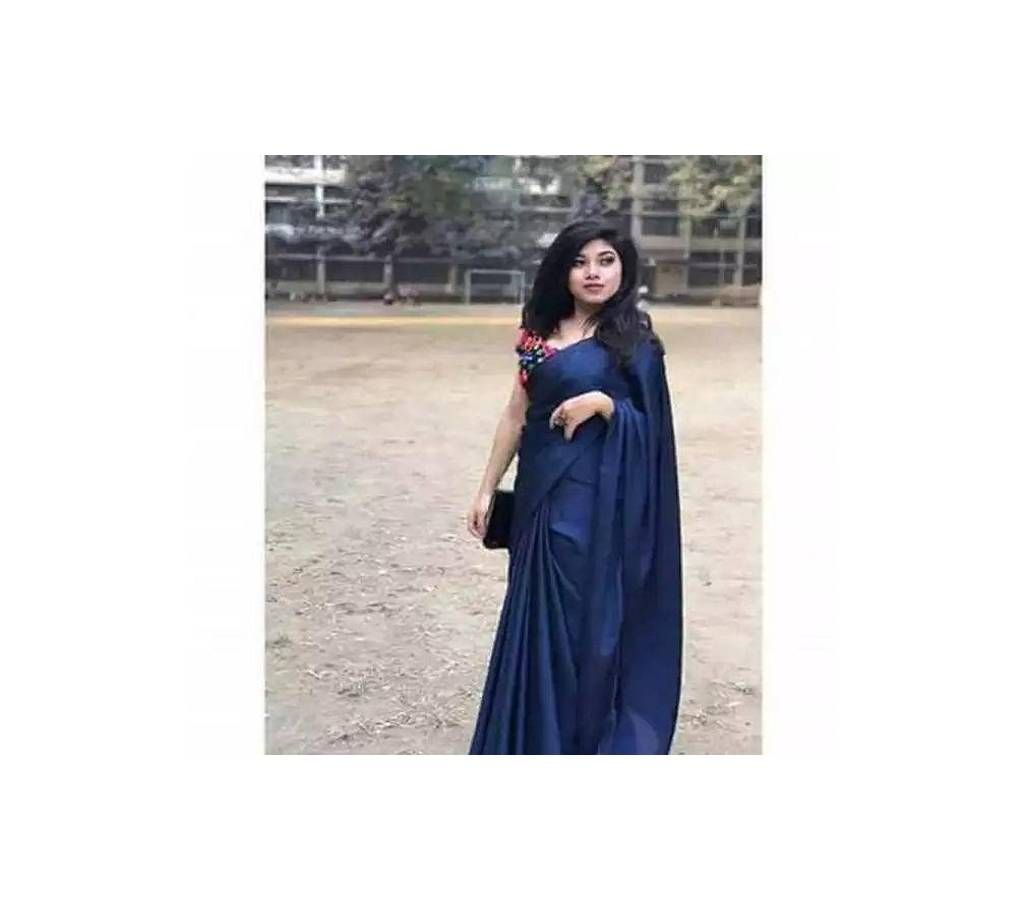Japani Soft Silk Navy Blue color Shari 