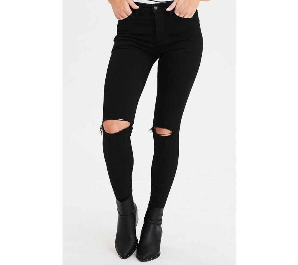 Ladies Denim Black Jeans 