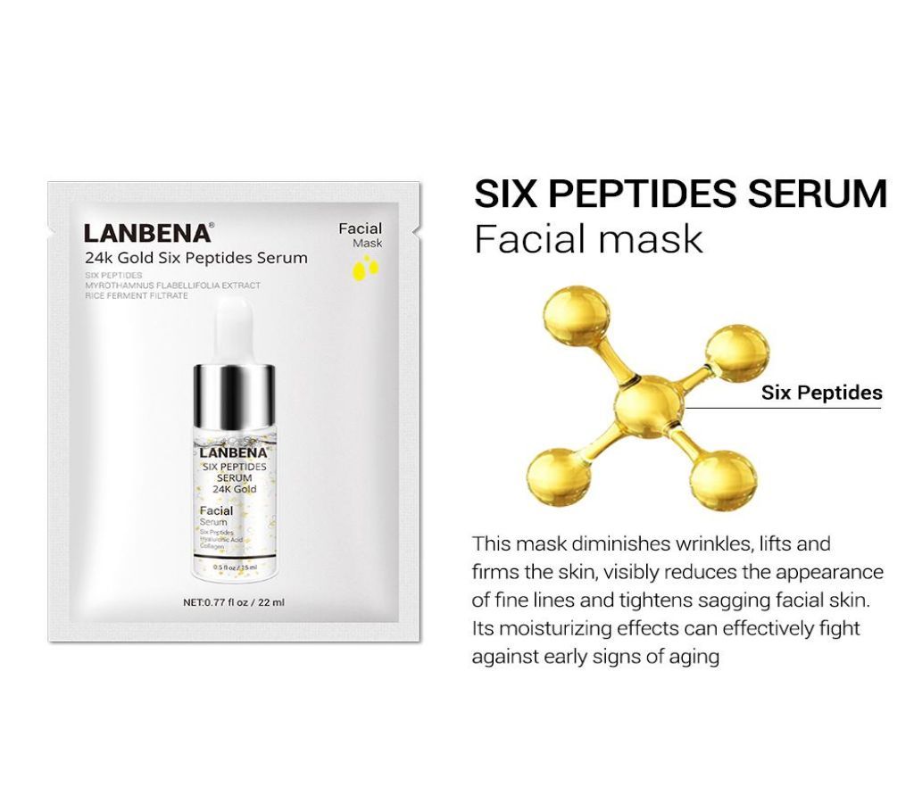 LANBENA 24k Gold Six Peptides Serum Facial Mask