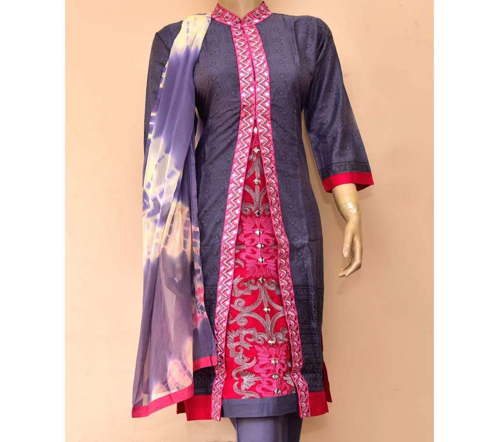 Ready made cotton embroidery work three piece 