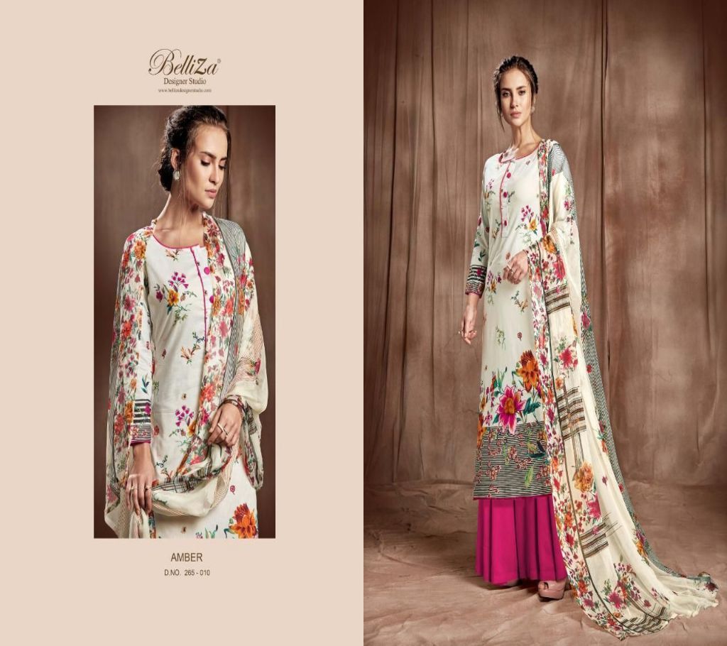 Belliza Designer Studio Presents Amber Salwar Suits Whit and pinke