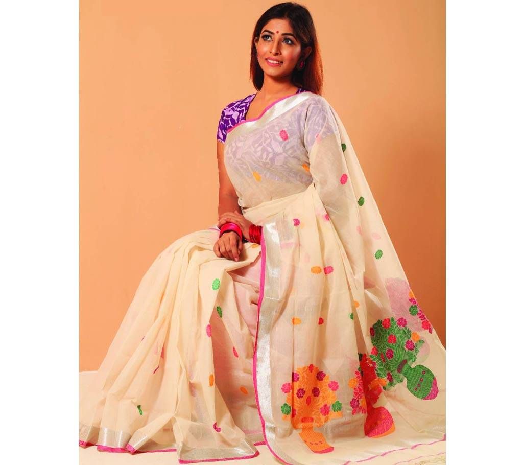 Tangail Cotton Buti Saree With Blouse Piece 