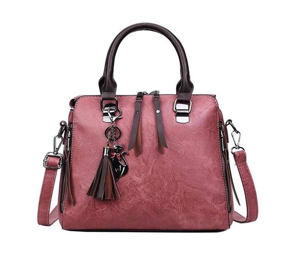Women exclusive design PU leather handbag, shulder bag (1828) Pink (china)