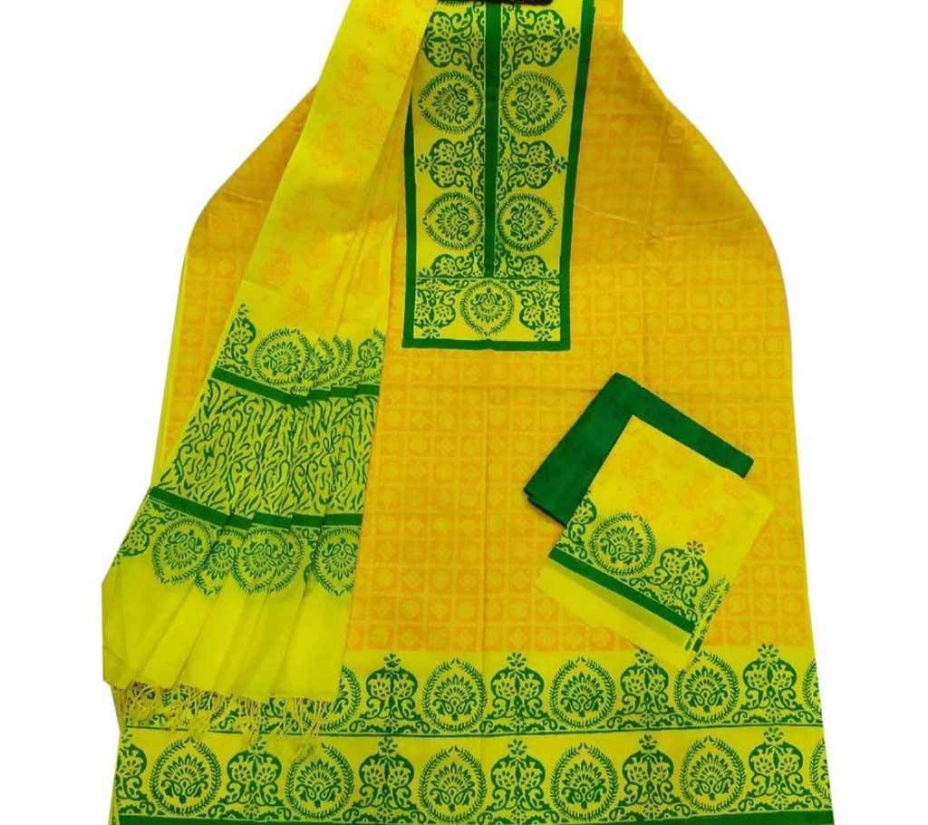 Unstitched Block Printed Cotton Salwar kameez fs-19