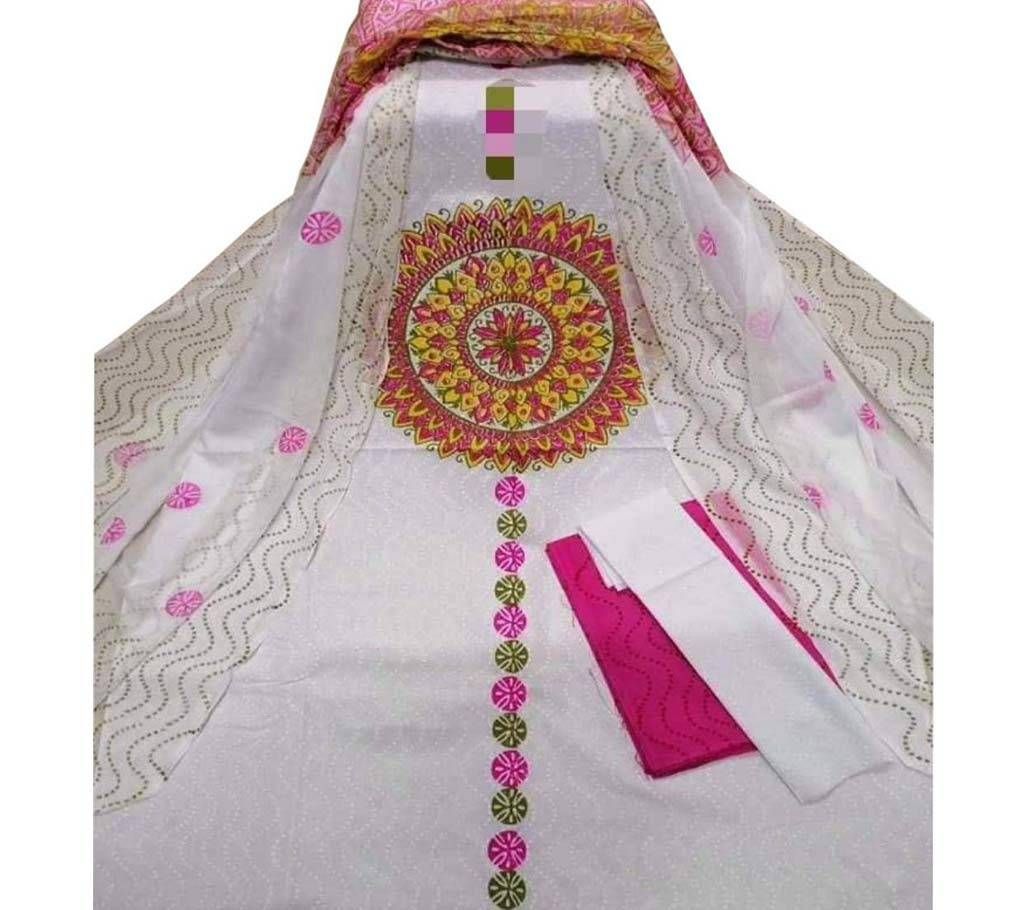 Unstitched block printed cotton salwar kameez FS-94