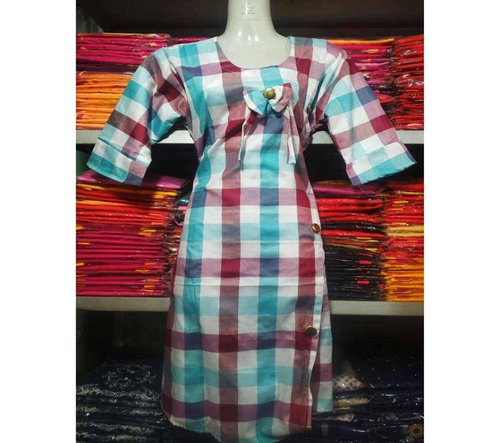 Stitched Grameen Check Cotton Single Piece 
