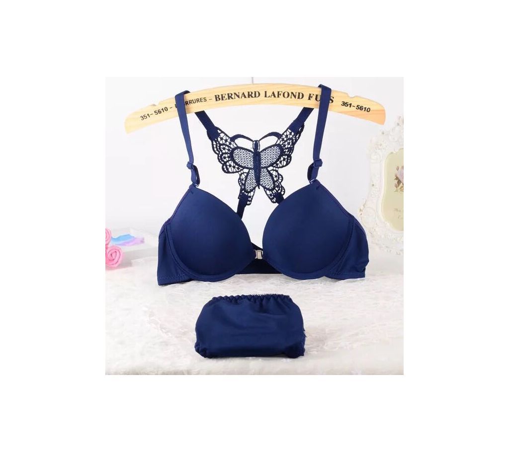 Butterfly Bra + Panty Set-Blue