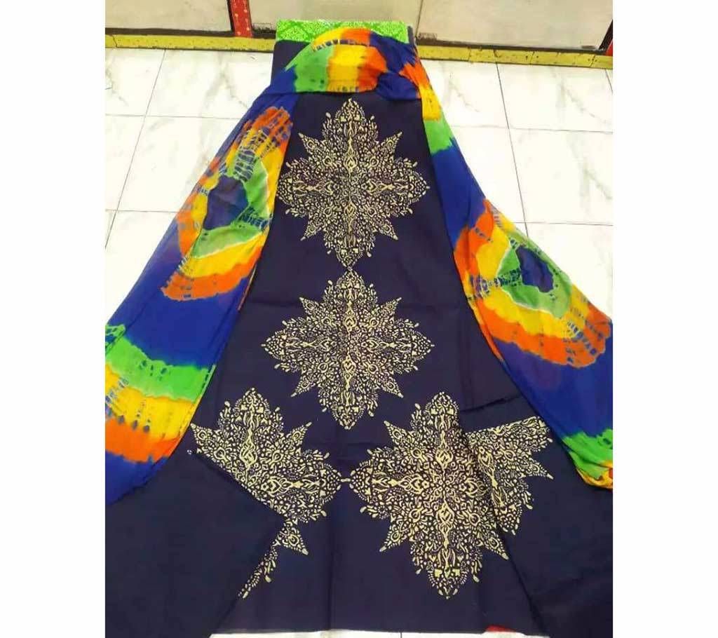Unstitched Block Cotton Three Piece