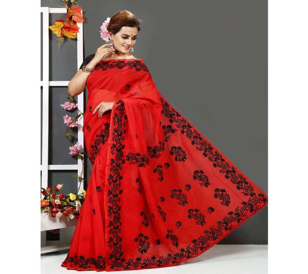 Silk Sharee For Women-Red Maroon 