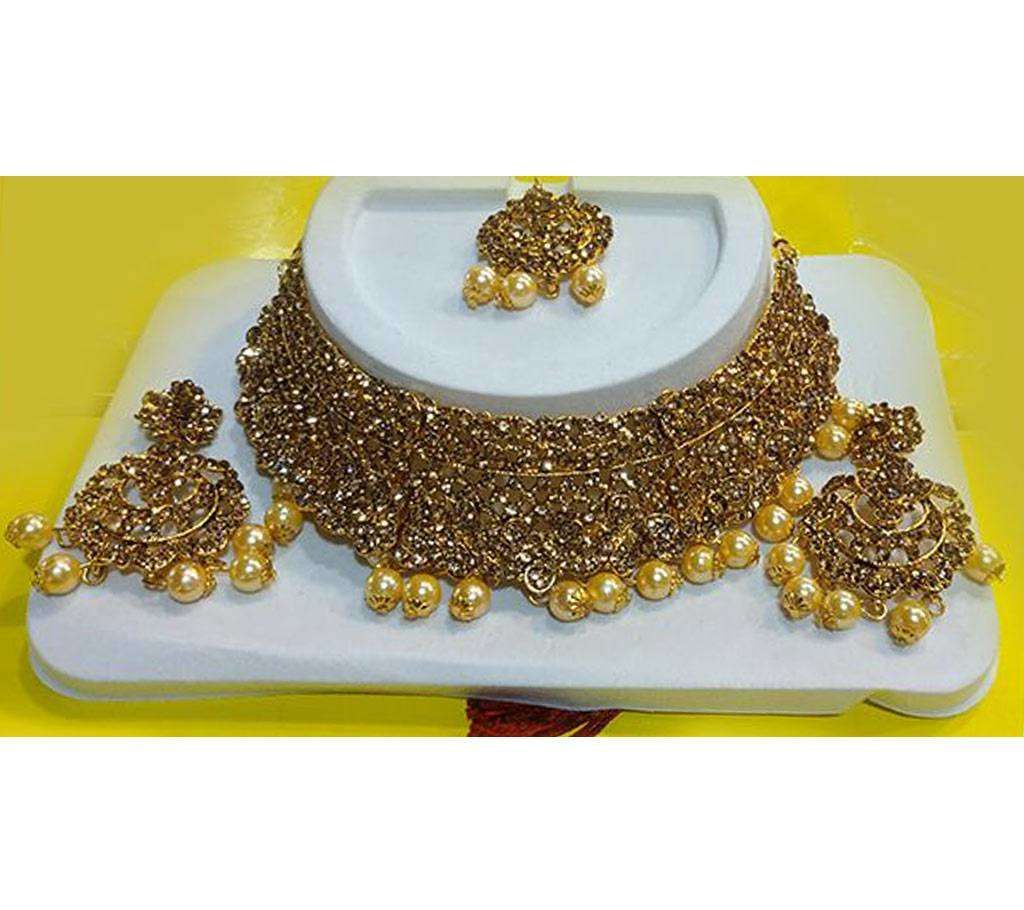 Indian Kundan Stone Set Golden Color 