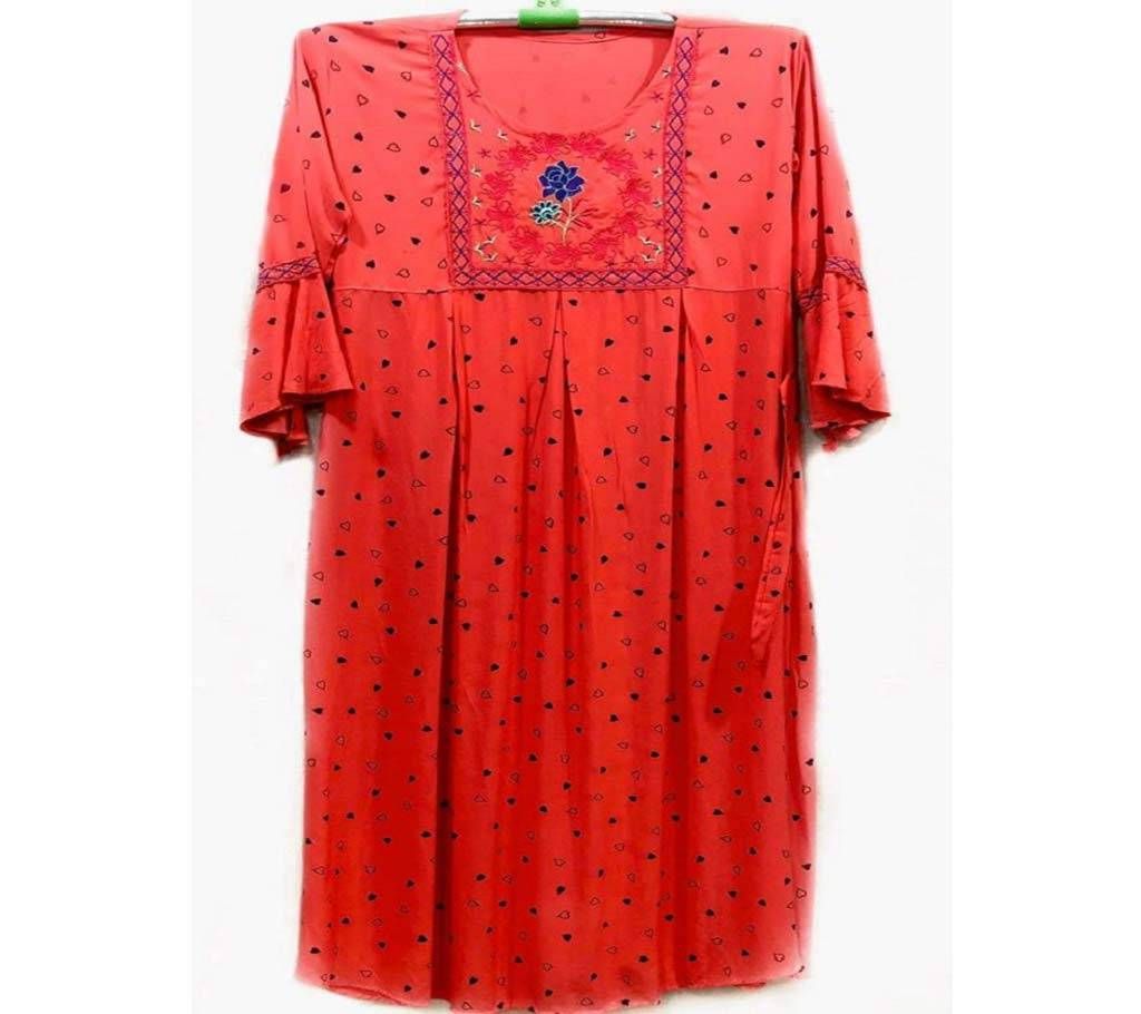 Semi Long Kurti Red