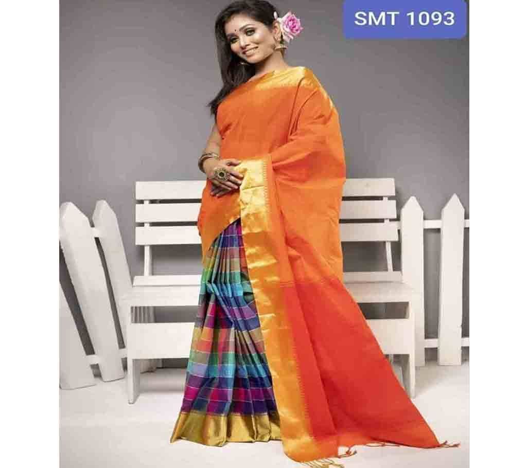 Tangail Cotton Saree- Multi Color check 