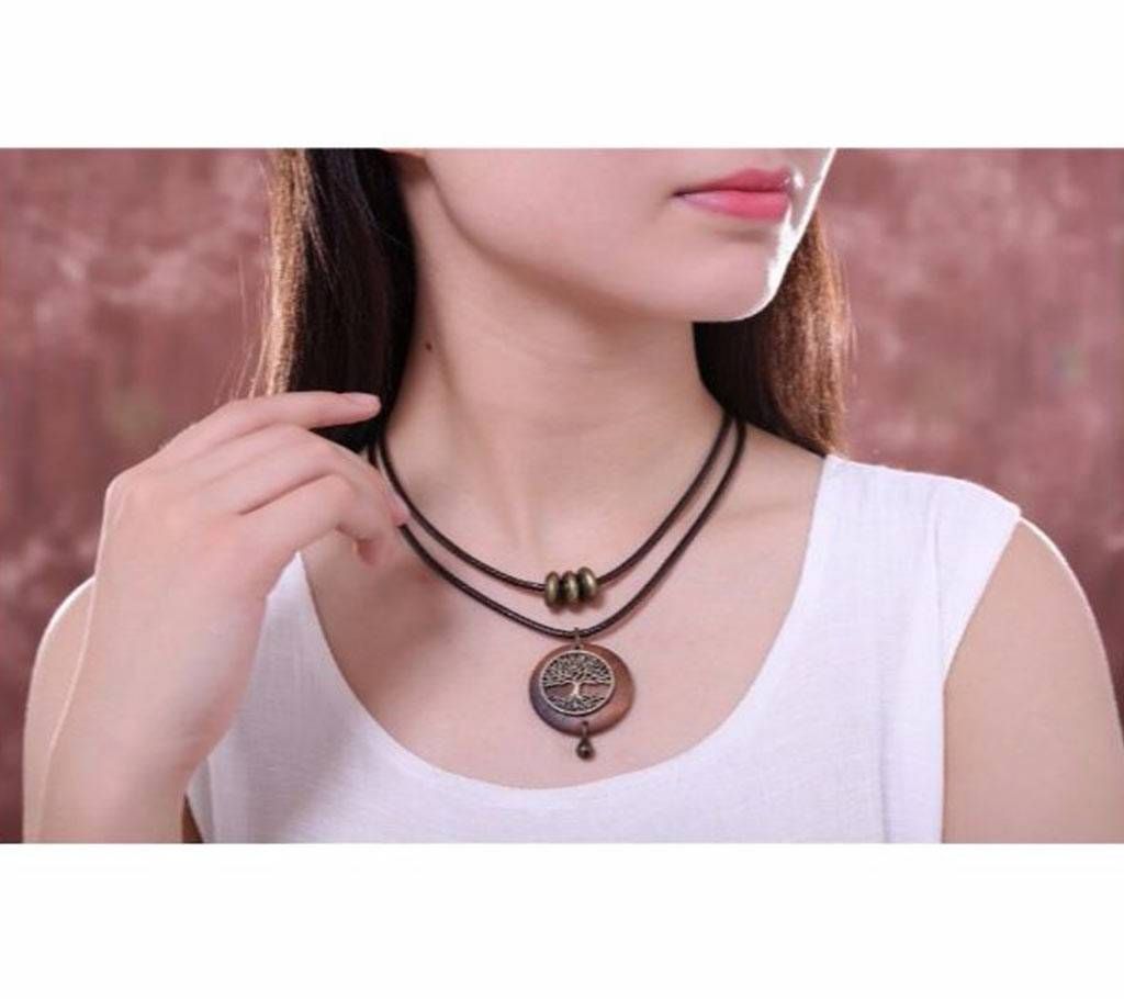Wooden pendant chokers Necklaces  Long Necklaces for Women