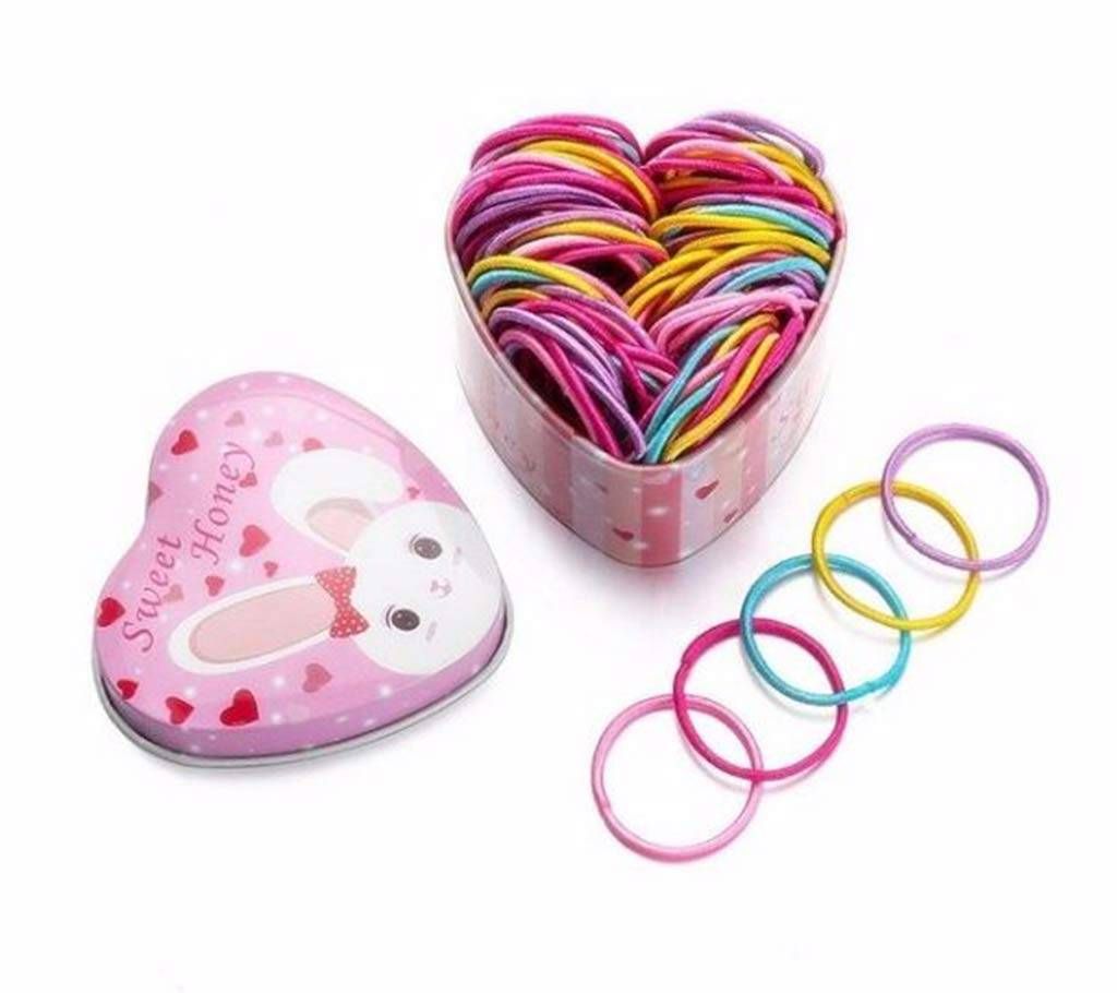 50Pcs/Box Colorful Elastic Hair Bands for Girls  Hair Accessories